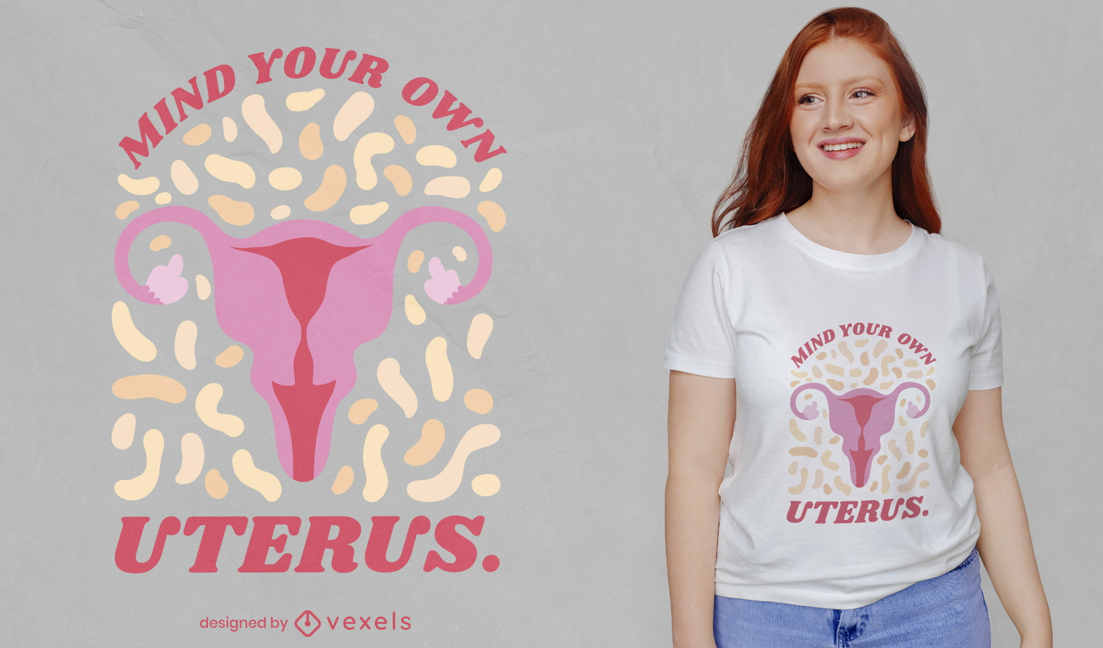 Design de camiseta de citação de silhueta do útero