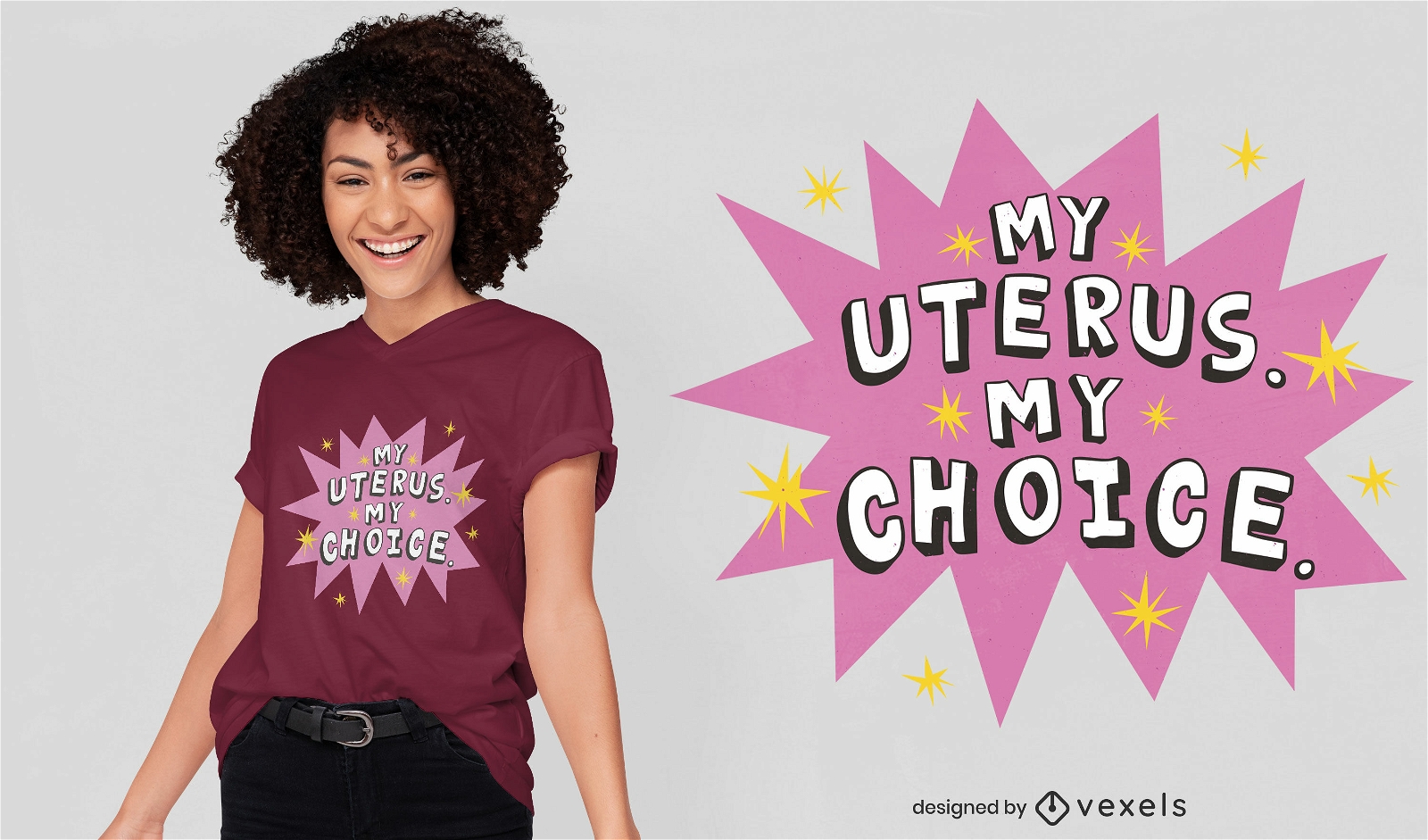 My uterus my choice retro t-shirt design