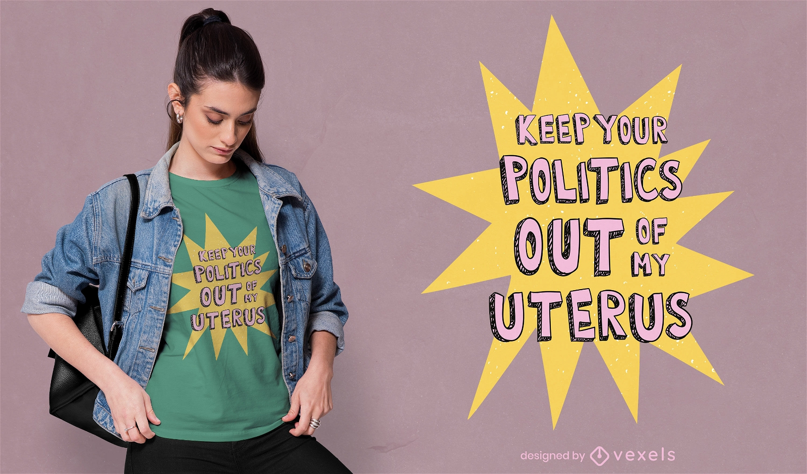 Bodily autonomy uterus t-shirt design