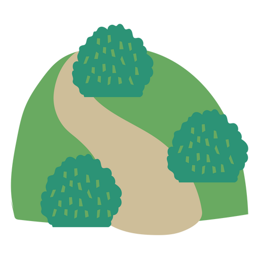 Naturlandschaftsbäume und eine Straße PNG-Design