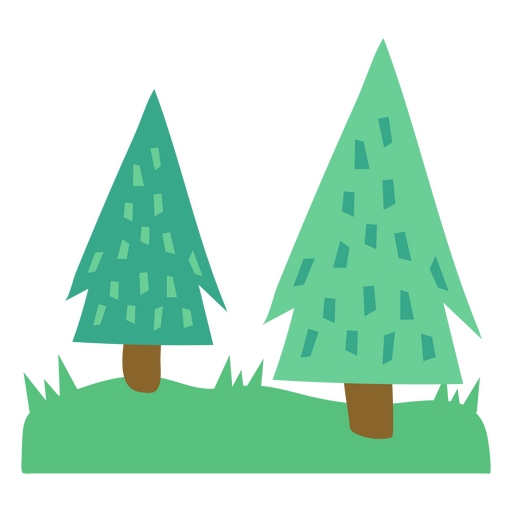 Kiefern in verschiedenen Grüntönen PNG-Design