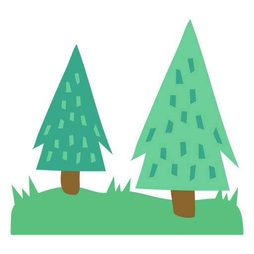 Pine trees in different shades of green PNG Design