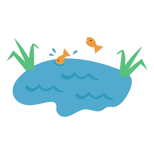 Pond fishes flat PNG Design