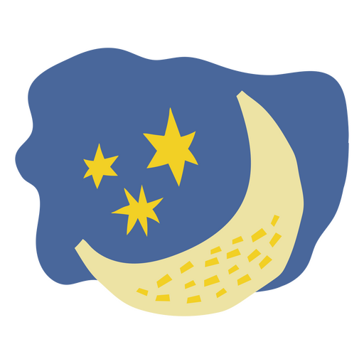 Cenário da natureza lua e estrelas semi planas Desenho PNG