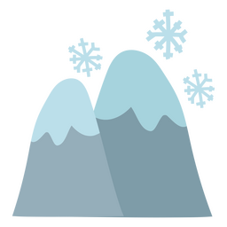 Two snow mountains PNG Design
