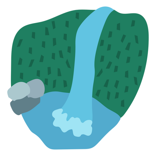 Cachoeira paisagem plana Desenho PNG