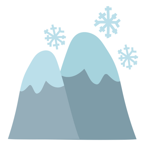 Naturlandschaft schneebedeckte Hügel flach PNG-Design