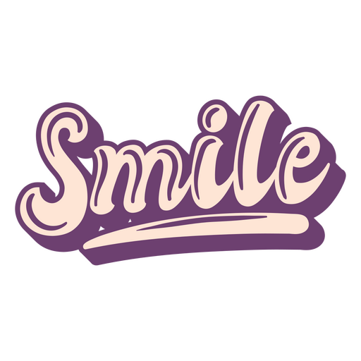 Smile word pink lettering