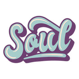 Letras de palabra azul alma Diseño PNG