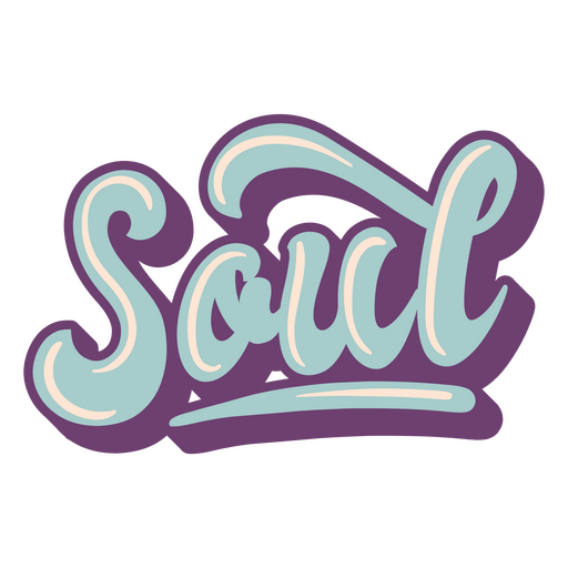 Soul blue word lettering
