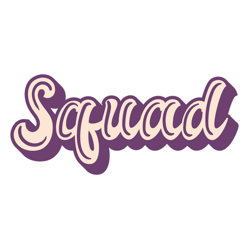 Squad lettering retro word PNG Design