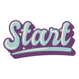 Empezar palabra letras retro Diseño PNG