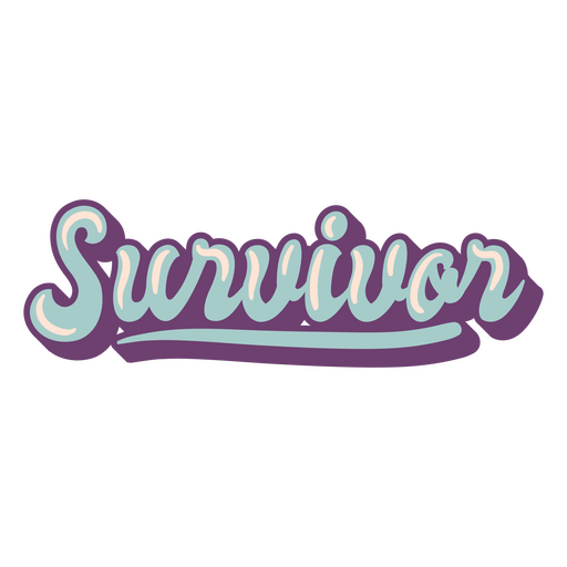 Survivor word lettering PNG Design