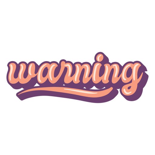 Warning word retro lettering PNG Design