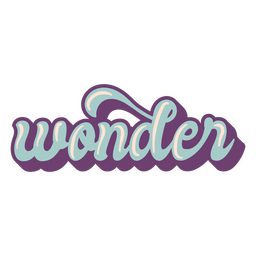 Wonder blue word lettering PNG Design Transparent PNG