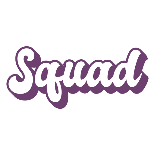 Squad-Wort lila Schriftzug PNG-Design