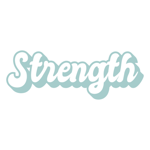 cursive strength word