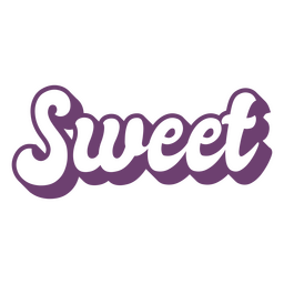Letras de palavra retrô doce Desenho PNG