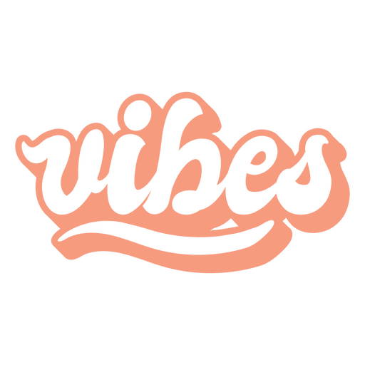 Vibes retro pink word lettering