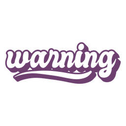 Letras de palabra púrpura de advertencia Diseño PNG