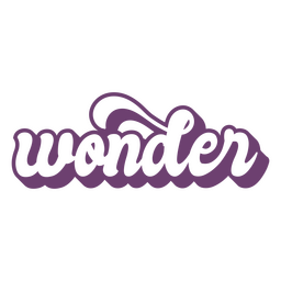Wonder word purple lettering PNG Design Transparent PNG