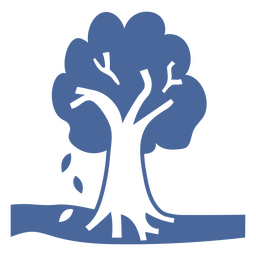 Árvore de paisagem natural com folhas caindo cortadas Desenho PNG