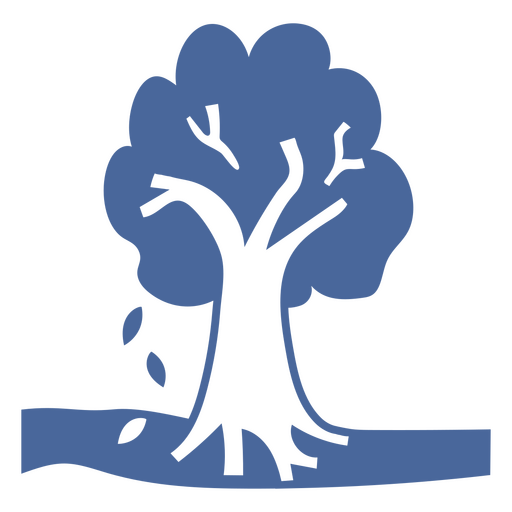 Naturlandschaftsbaum mit fallenden Blättern ausgeschnitten PNG-Design
