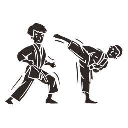 Karate schneidet Gekritzelkampf aus PNG-Design Transparent PNG
