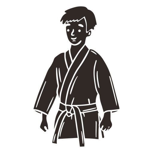 Karate cut out doodle boy PNG Design