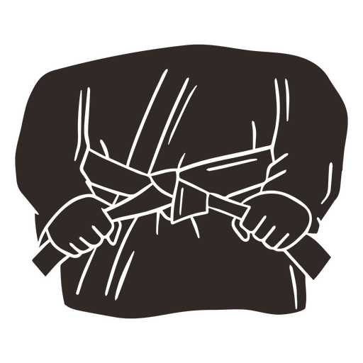 Cinturón de karate recortado con garabatos Diseño PNG