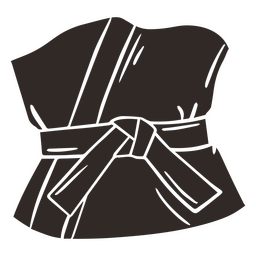 Detalhe de cinto de doodle recortado de karatê Desenho PNG
