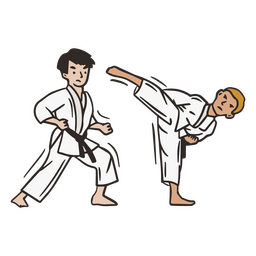 Karate-Doodle-Kampf PNG-Design