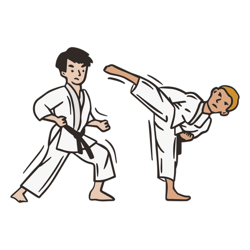 Karate doodle fight PNG Design