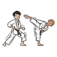 Diseño PNG Y SVG De Pelea De Garabatos De Karate Para Camisetas