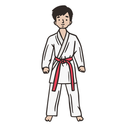 Karate doodle niño cinturón rojo