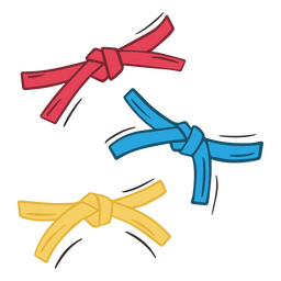 Karate doodle belt colors PNG Design Transparent PNG