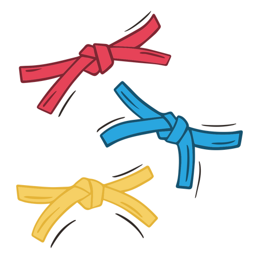 Colores de cinturón de garabato de karate Diseño PNG