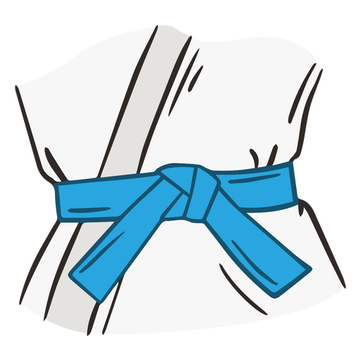 cintur?n azul garabato karate Diseño PNG