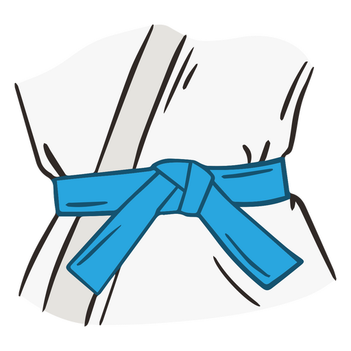 Karate-Doodle blauer Gürtel PNG-Design