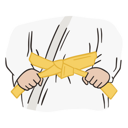 Karate doodle yellow belt PNG Design Transparent PNG