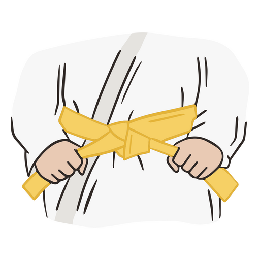 Karate-Doodle gelber Gürtel PNG-Design