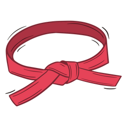 Karate belt doodle red PNG Design
