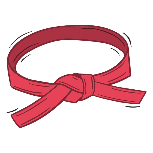 cinturón de karate garabato rojo Diseño PNG