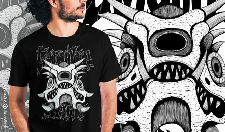 Gargoyle monster spirit hand drawn t-shirt psd