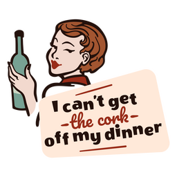 Esposa Sarcástica com Vinho Desenho PNG