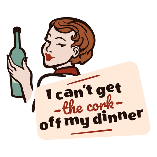 Sarcastic House Wife with Wine PNG Design