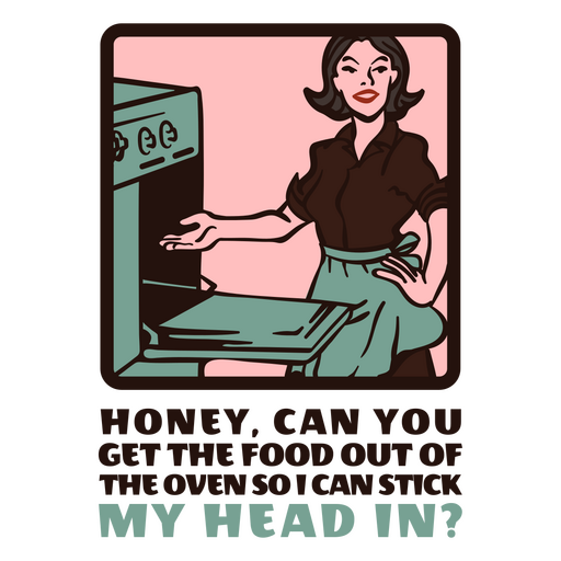 50s Housewife Cooking Meme PNG Design