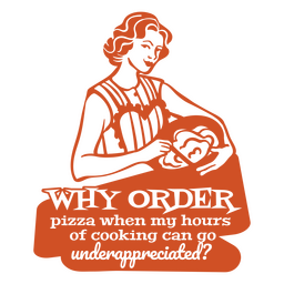 citação de culinária de mulheres de meme dos anos 50 Desenho PNG