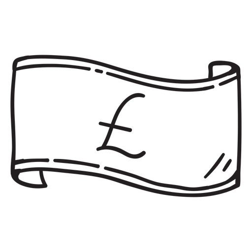 UK Pounds Bill Stroke  PNG Design