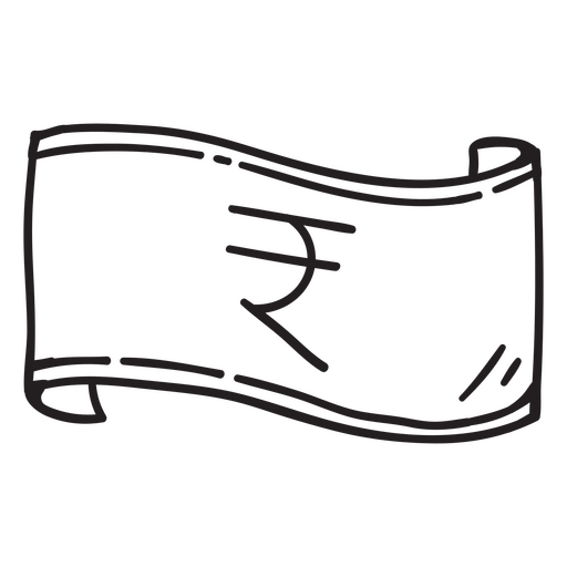 Stroke Indian Rupee Bill PNG Design